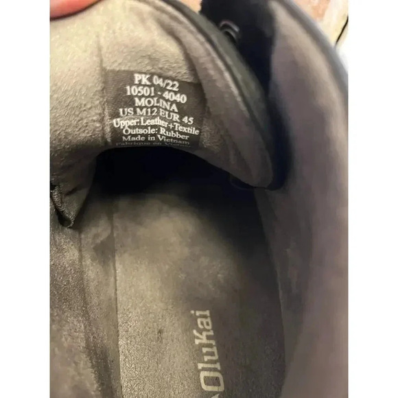 OluKai‎ Black Leather Waterproof Boots Men’s Size US 12/EU 45 - Picture 7 of 7